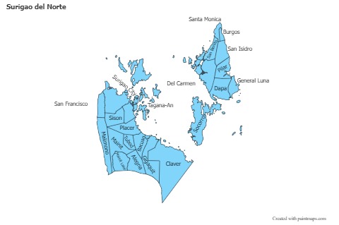Contoh Peta untuk Surigao del Norte (biru)