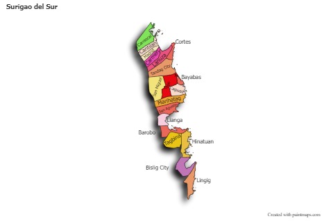 Sample Maps for Surigao del Sur (colored,shadowy)
