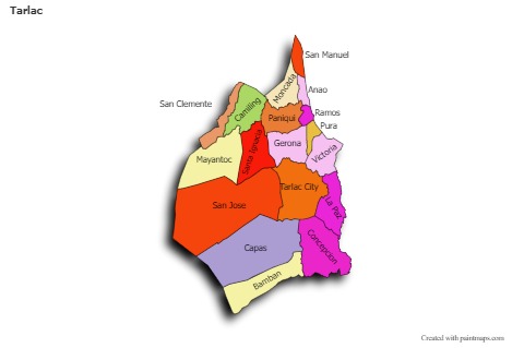 Sample Maps for Tarlac (colored,shadowy)