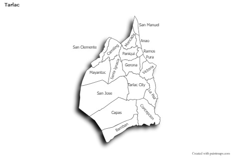 Sample Maps for Tarlac (black-white,shadowy)