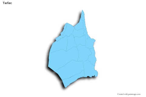 Sample Maps for Tarlac (blue,outline,shadowy)