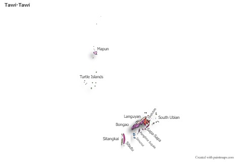 Sample Maps for Tawi-Tawi (colored,shadowy)