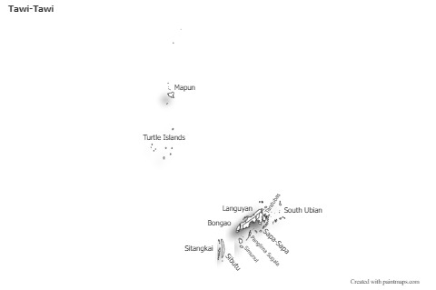 Sample Maps for Tawi-Tawi (black-white,shadowy)
