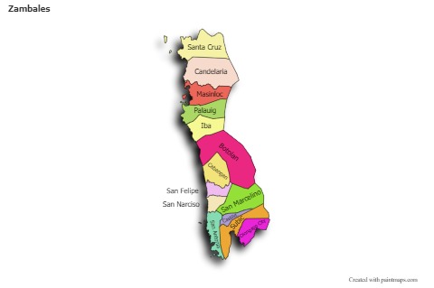 Sample Maps for Zambales (colored,shadowy)