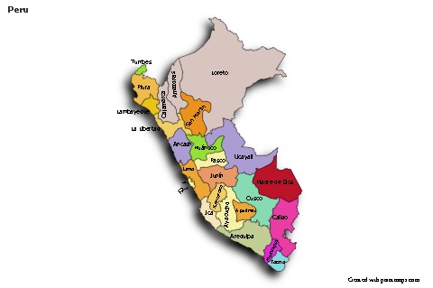 Sample Maps for Peru (colored,shadowy)