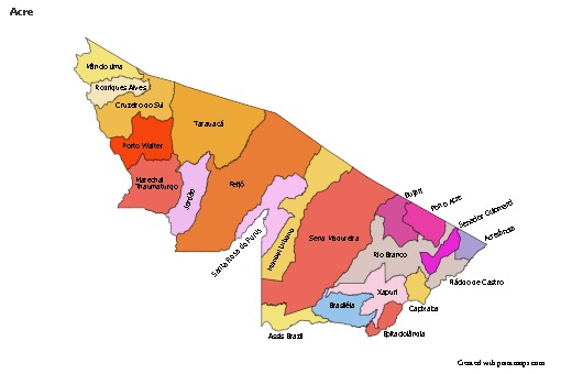 Exemplos de mapas para Acre (colorido)