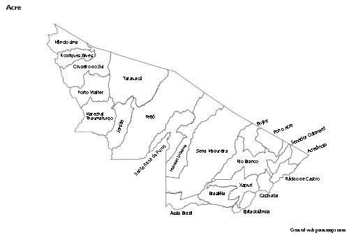 Exemplos de mapas para Acre (preto-branco)
