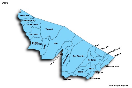 Exemplos de mapas para Acre (azul,sombra)