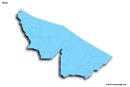 Exemplos de mapas para Acre (azul,contorno,sombra)
