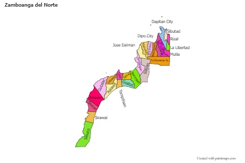 Mapas de muestra para Zamboanga del Norte (coloreado)