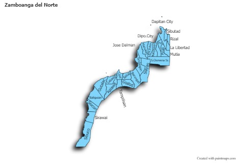 Mapas de muestra para Zamboanga del Norte (azul,sombrío)