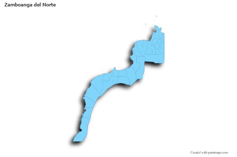 Mapas de muestra para Zamboanga del Norte (azul,contorno,sombrío)
