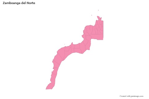 Mapas de muestra para Zamboanga del Norte (rosa,contorno)