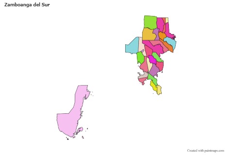 Contoh Peta untuk Zamboanga del Sur (berwarna)