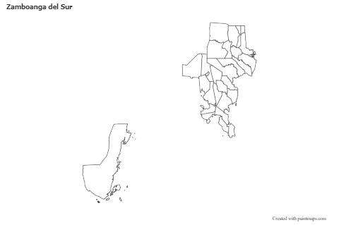Contoh Peta untuk Zamboanga del Sur (hitam-putih)