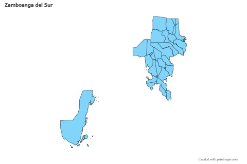 Contoh Peta untuk Zamboanga del Sur (biru)