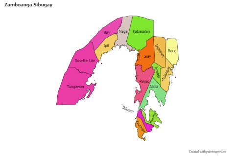 Mapas de muestra para Zamboanga Sibugay (coloreado)
