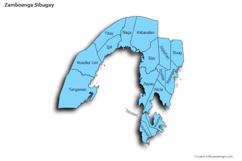 Mapas de muestra para Zamboanga Sibugay (azul,sombrío)