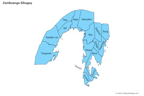 Mapas de muestra para Zamboanga Sibugay (azul)