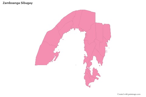 Mapas de muestra para Zamboanga Sibugay (rosa,contorno)