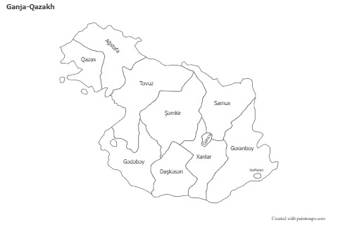 Contoh Peta untuk Ganja-Qazakh (hitam-putih)