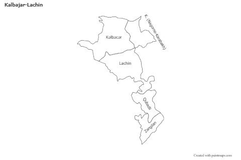 Contoh Peta untuk Kalbajar-Lachin (hitam-putih)