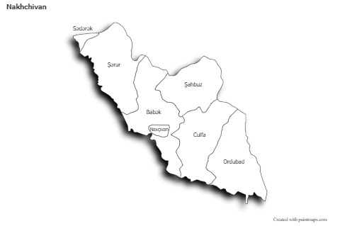 Sample Maps for Nakhchivan (black-white,shadowy)