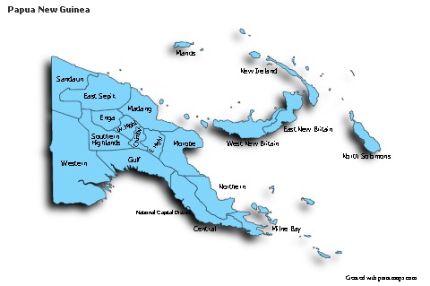 Sample Maps for Papua New Guinea (blue,shadowy)