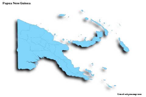 Sample Maps for Papua New Guinea (blue,outline,shadowy)