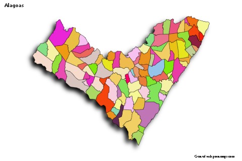 Mapas de muestra para Alagoas (coloreado,sombrío)