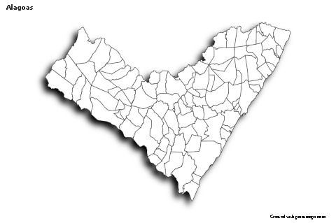 Mapas de muestra para Alagoas (blanco-negro,sombrío)