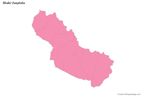 Contoh Peta untuk Shaki-Zaqatala (merah jambu,garis besar)