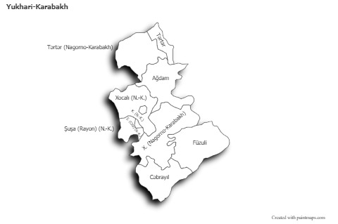 Sample Maps for Yukhari-Karabakh (black-white,shadowy)