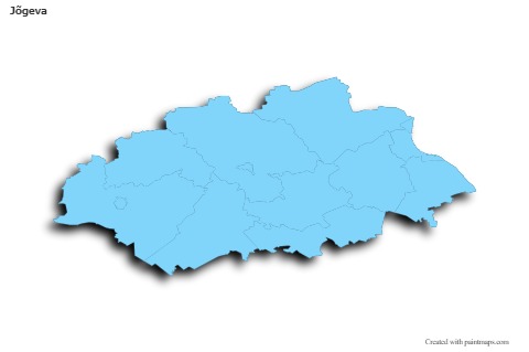 Contoh Peta untuk Jõgeva (biru,garis luar,bayangan)