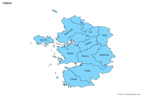 Sample Maps for Lääne (blue)