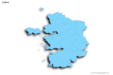 Sample Maps for Lääne (blue,outline,shadowy)