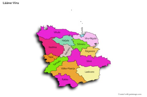 Sample Maps for Lääne-Viru (colored,shadowy)