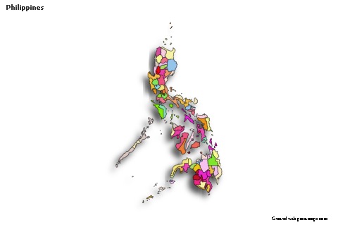 Contoh Peta untuk Filipina (berwarna,bayangan)