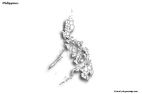 Contoh Peta untuk Filipina (hitam-putih,bayangan)