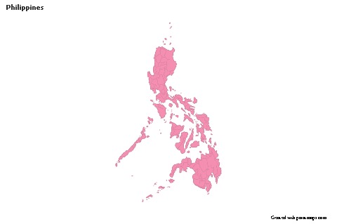 Contoh Peta untuk Filipina (merah jambu,garis besar)