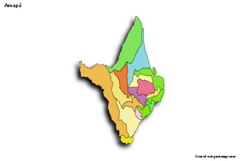 Contoh Peta untuk Amapá (berwarna,bayangan)