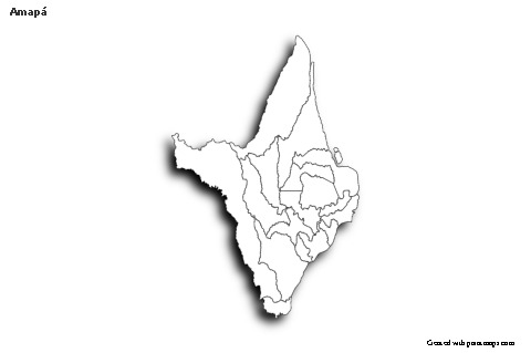 Contoh Peta untuk Amapá (hitam-putih,bayangan)