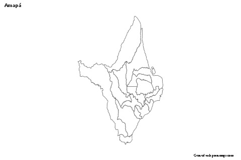 Contoh Peta untuk Amapá (hitam-putih)