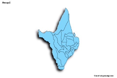 Contoh Peta untuk Amapá (biru,bayangan)