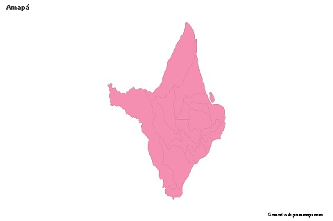 Contoh Peta untuk Amapá (merah jambu,garis besar)