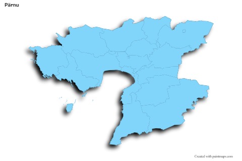Sample Maps for Pärnu (blue,outline,shadowy)