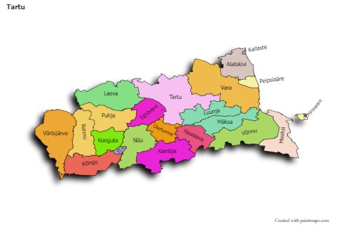 Contoh Peta untuk Tartu (berwarna,bayangan)