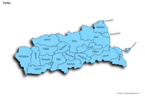 Contoh Peta untuk Tartu (biru,bayangan)