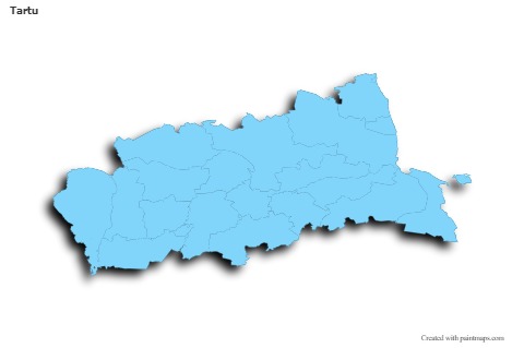 Contoh Peta untuk Tartu (biru,garis luar,bayangan)