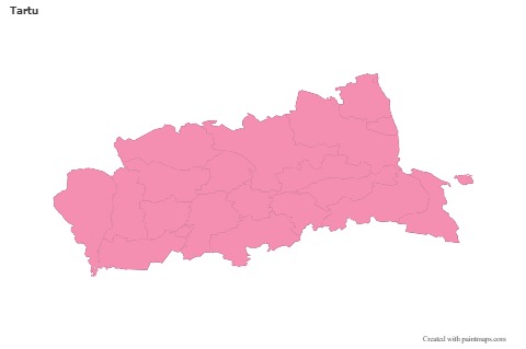Contoh Peta untuk Tartu (merah jambu,garis besar)